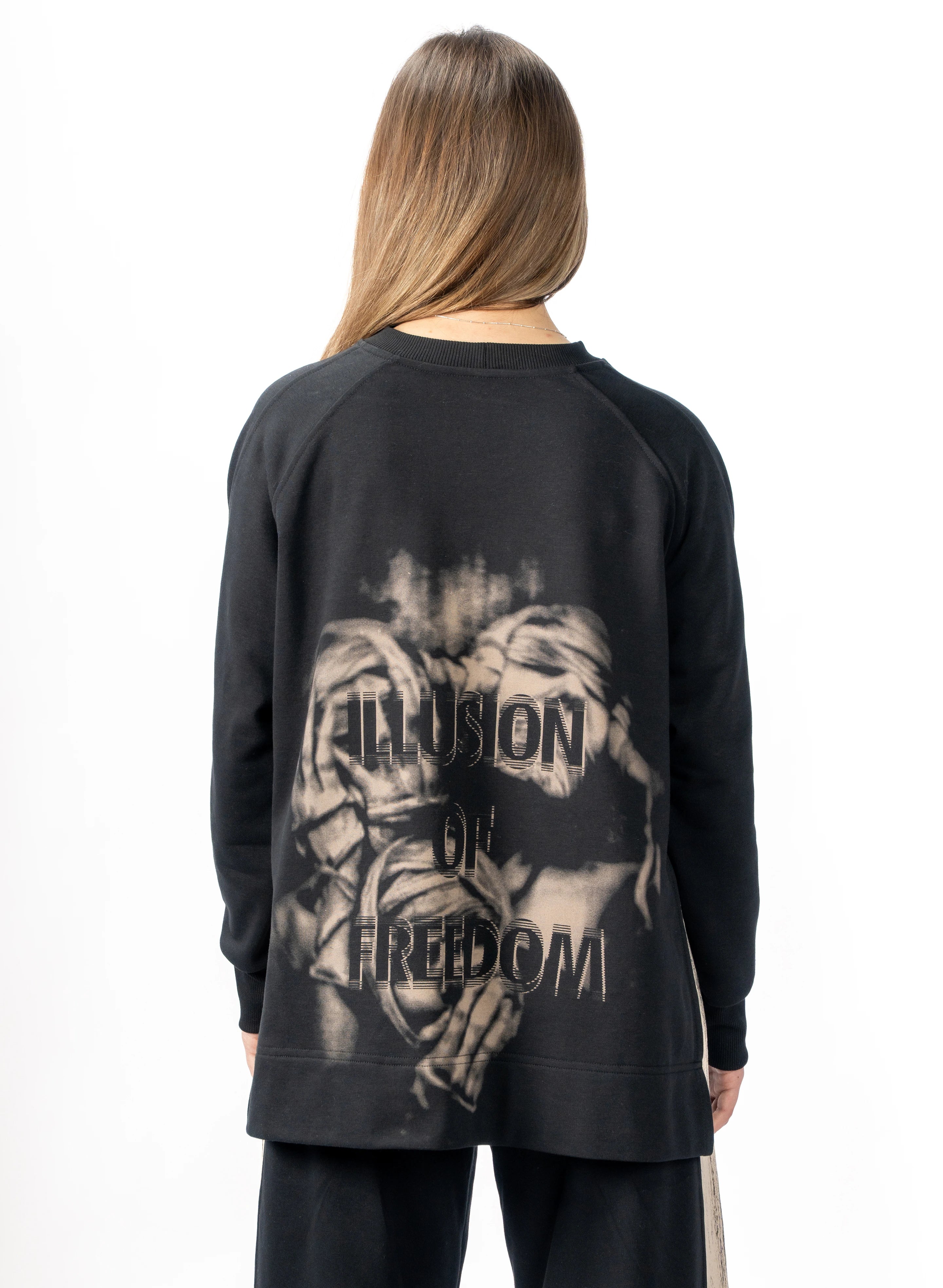 BLUZA NEAGRA FREEDOM ILLUSIONS SPLITSIDES BD01