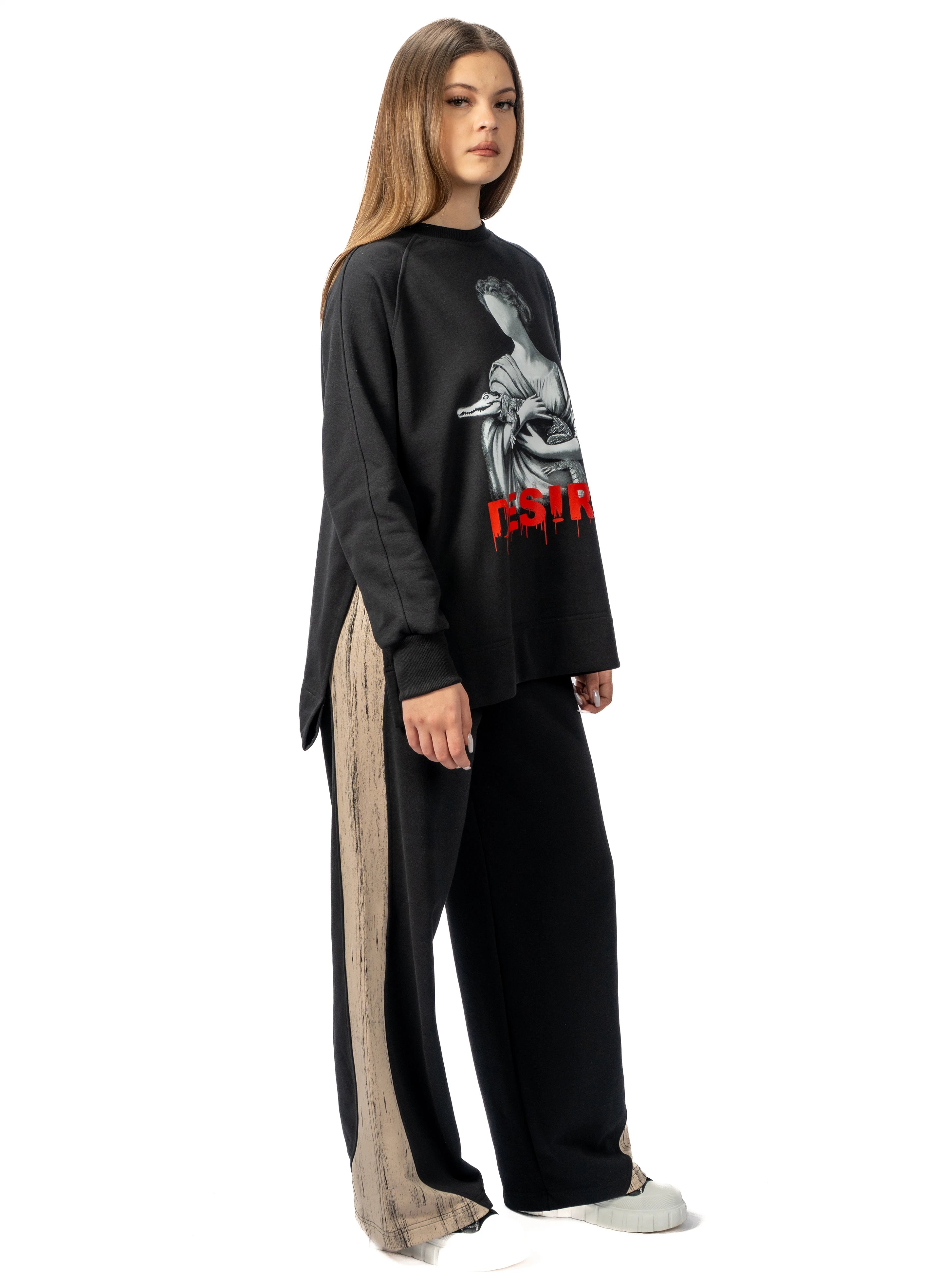 BLUZA NEAGRA DESIRE SPLITSIDES BD03