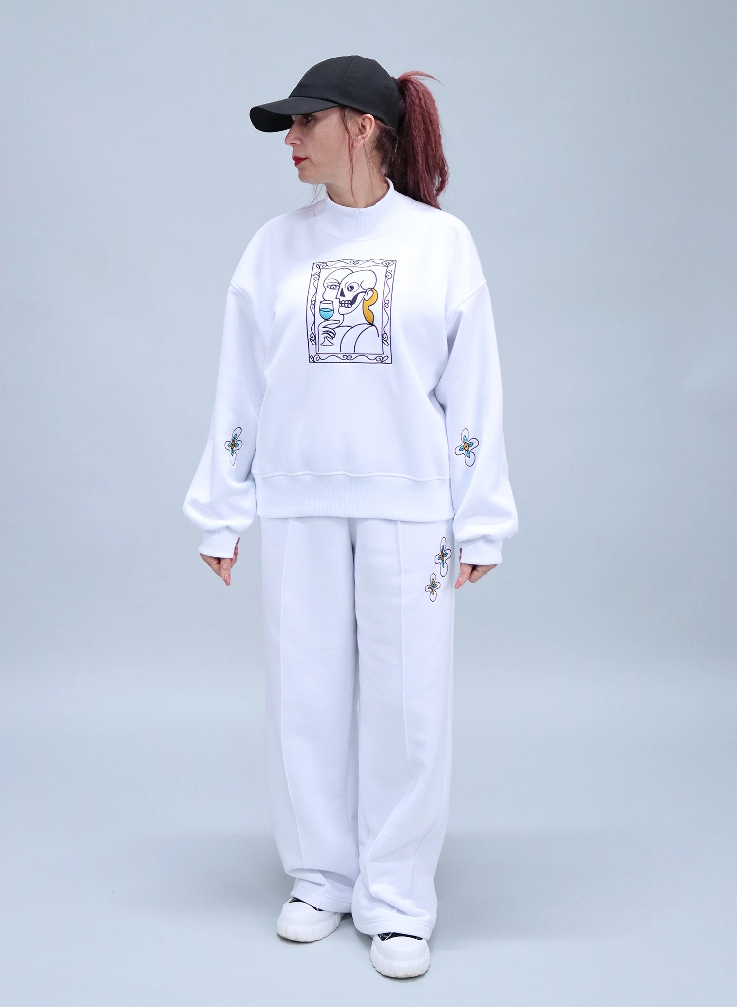 PANTALONI DAMA LARGI CU BRODERIE ART FRAME PDP3 - PD02