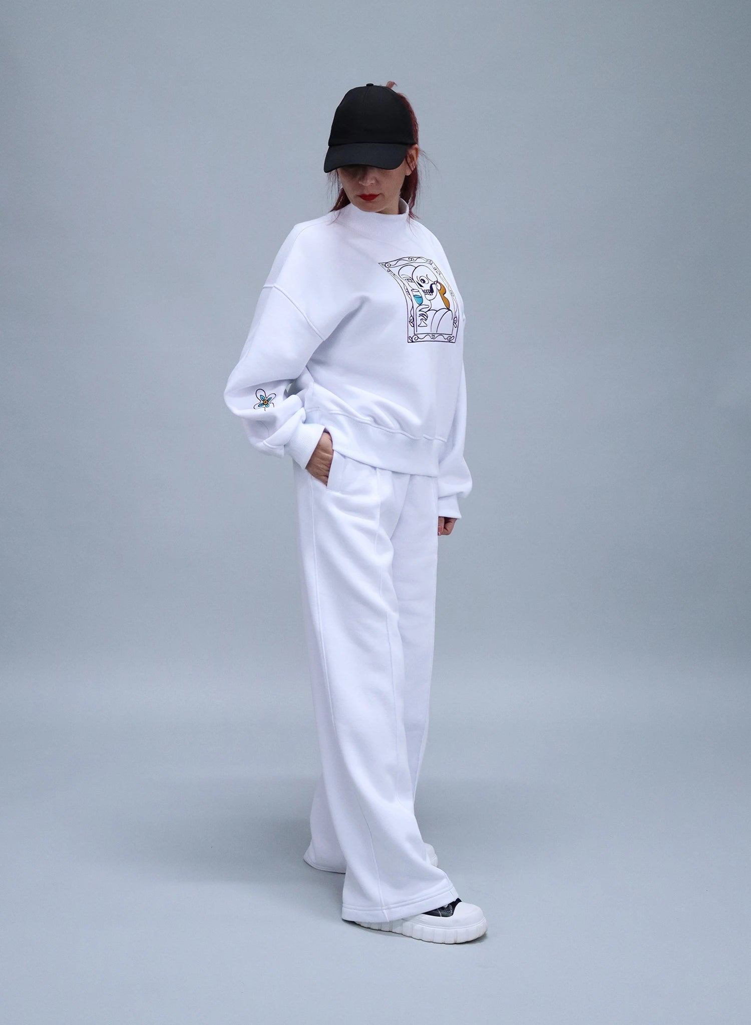 PANTALONI DAMA LARGI CU BRODERIE ART FRAME PDP3 - PD02