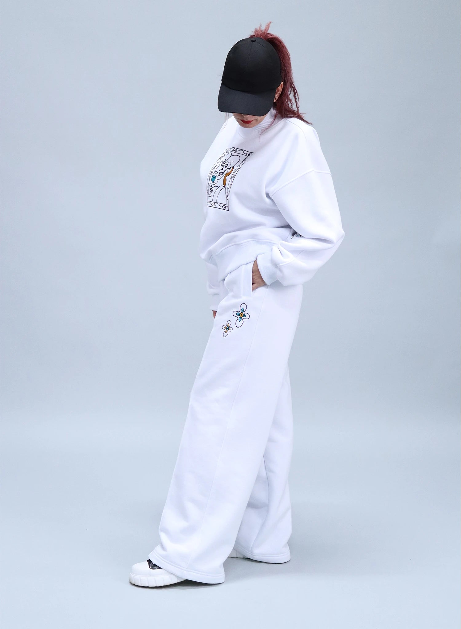 PANTALONI DAMA LARGI CU BRODERIE ART FRAME PDP3 - PD02