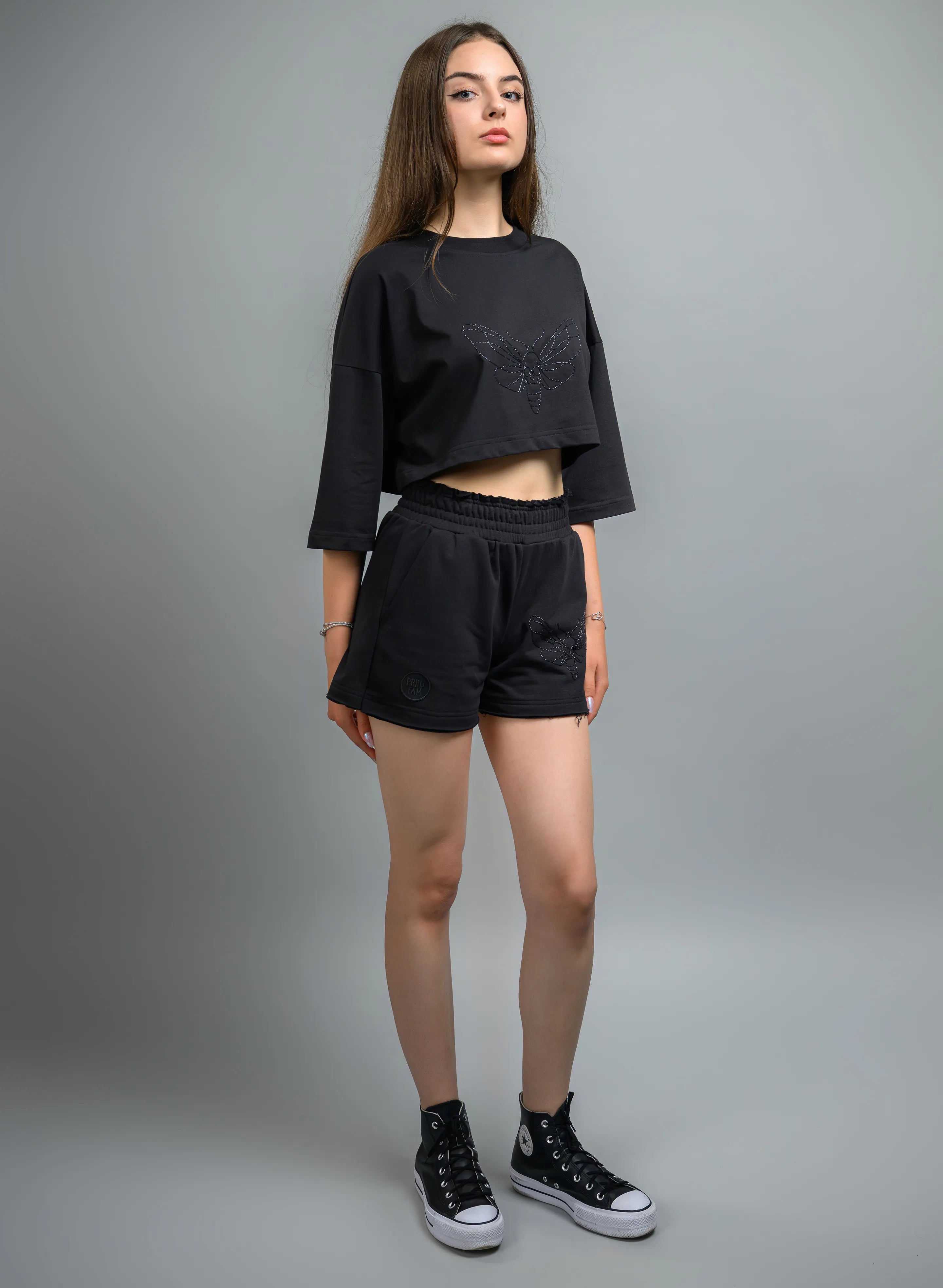 PANTALONI SCURTI DAMA RAW EDGES BLACK MOTH PDP2 - PD01