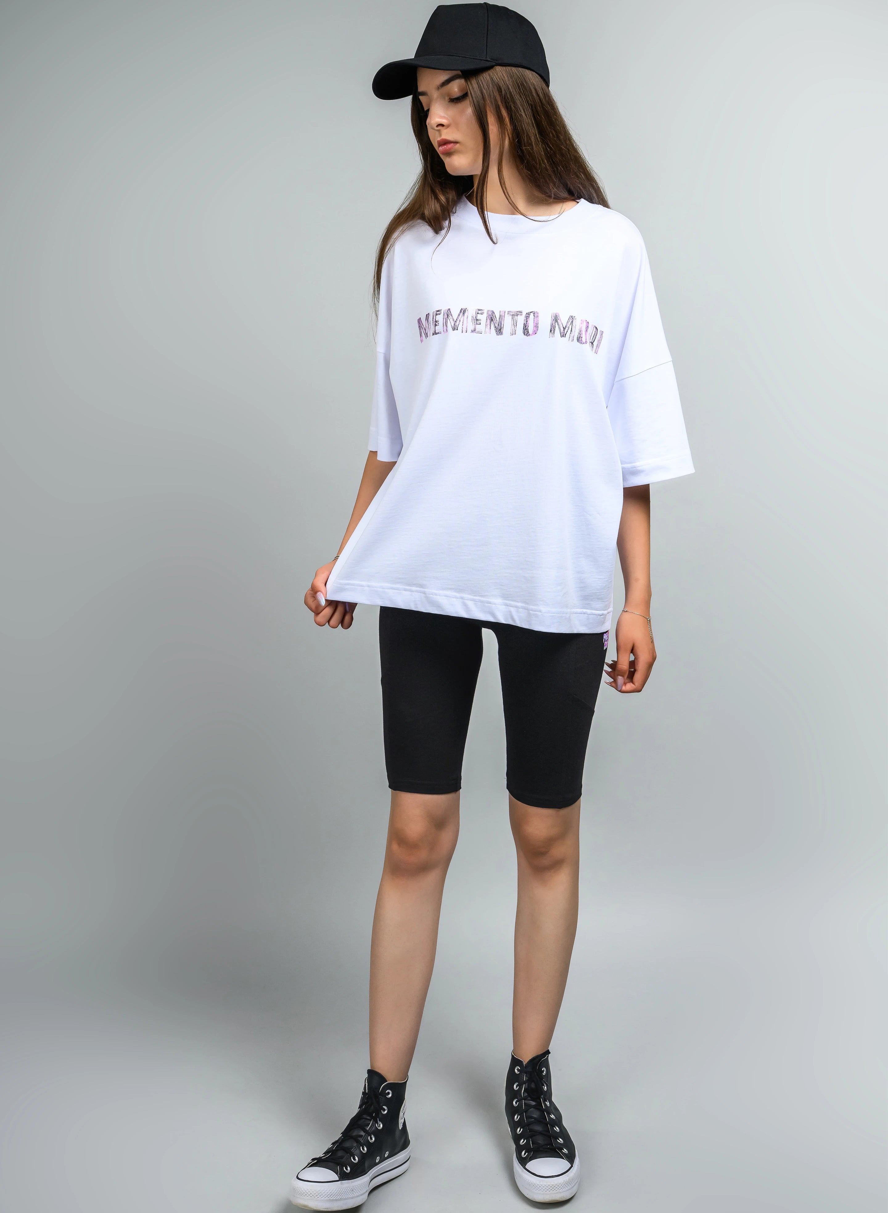 TRICOU ALB OVERSIZED MEMENTO MORI SKULL TDP2 - TD09