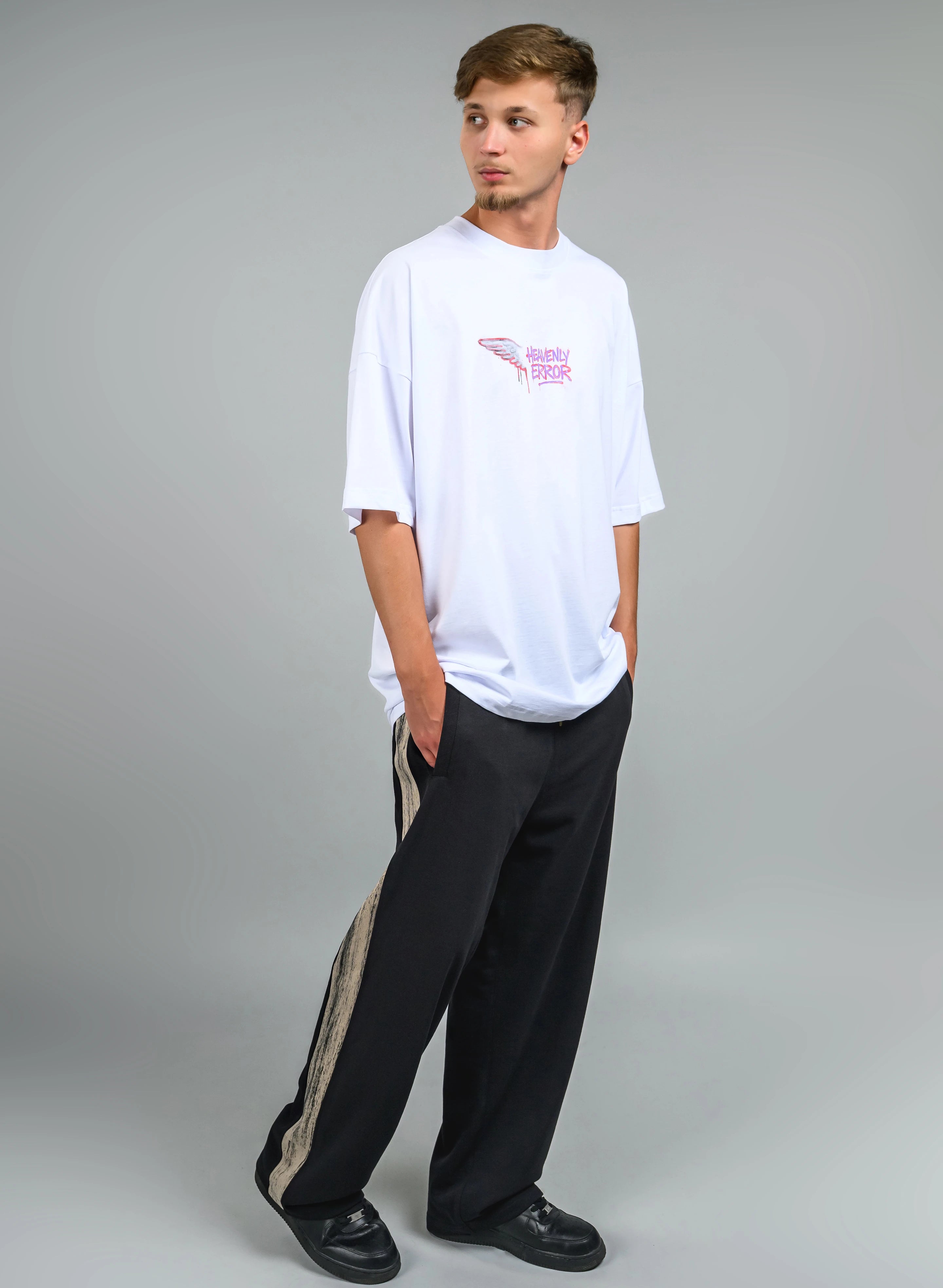 TRICOU BARBATI ALB CU IMPRIMEU ERROR TP2- T018