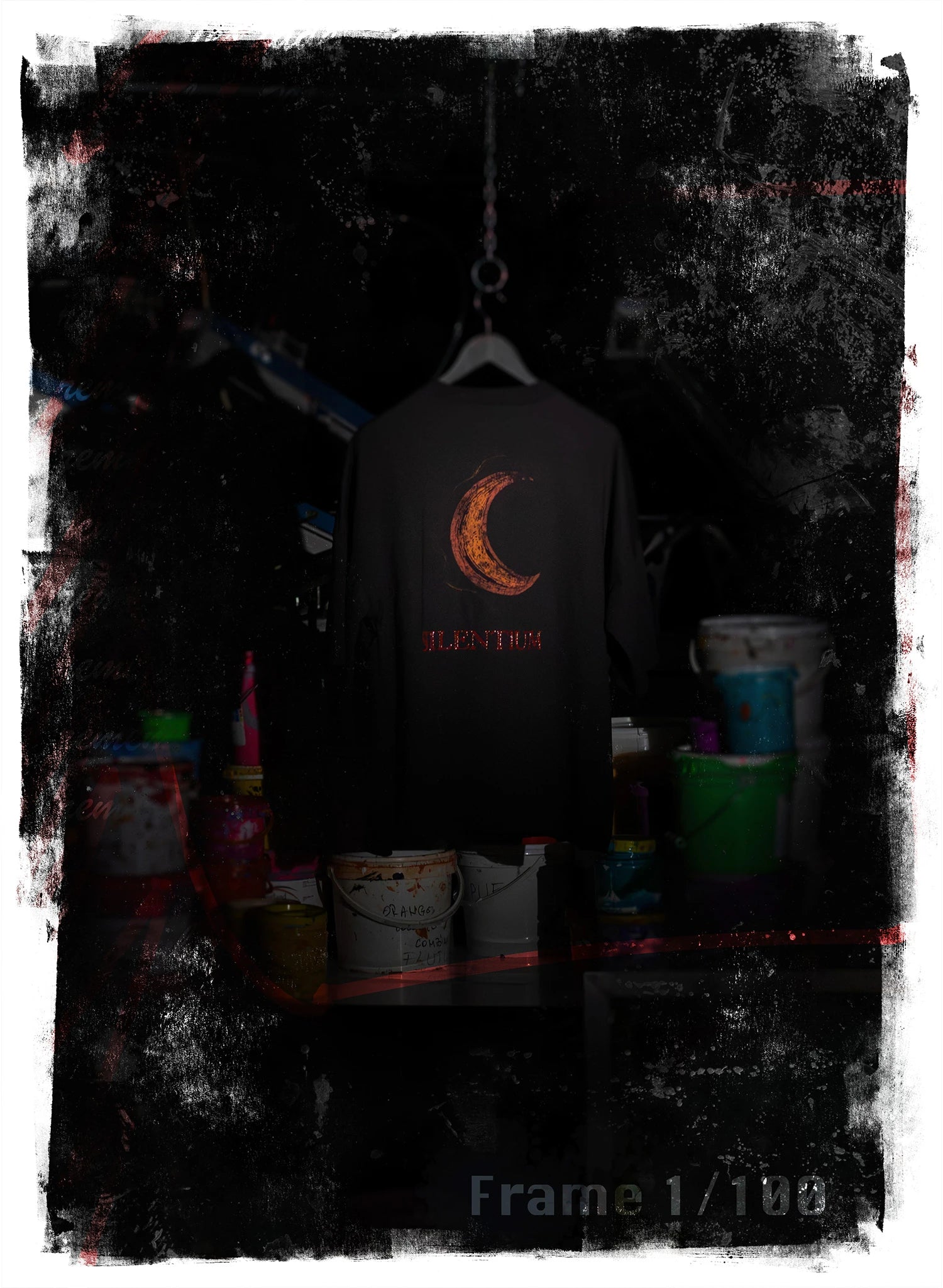 TRICOU NEGRU OVERSIZED IMPRIMAT SILENTIUM TDP2-TD11