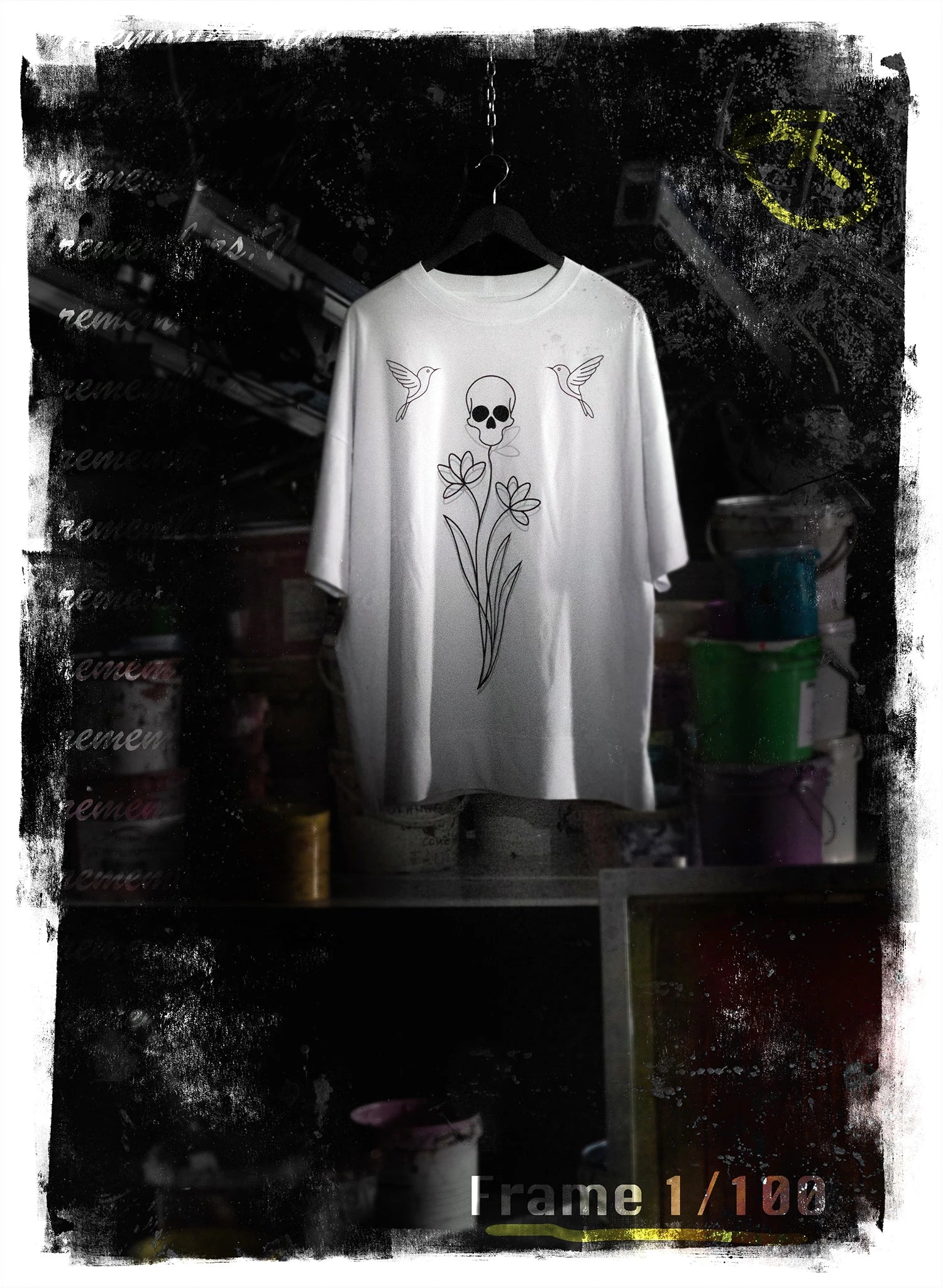 TRICOU ROCHIE OVERSIZED SKULL GARDEN WHISPER TDP6 - TD02