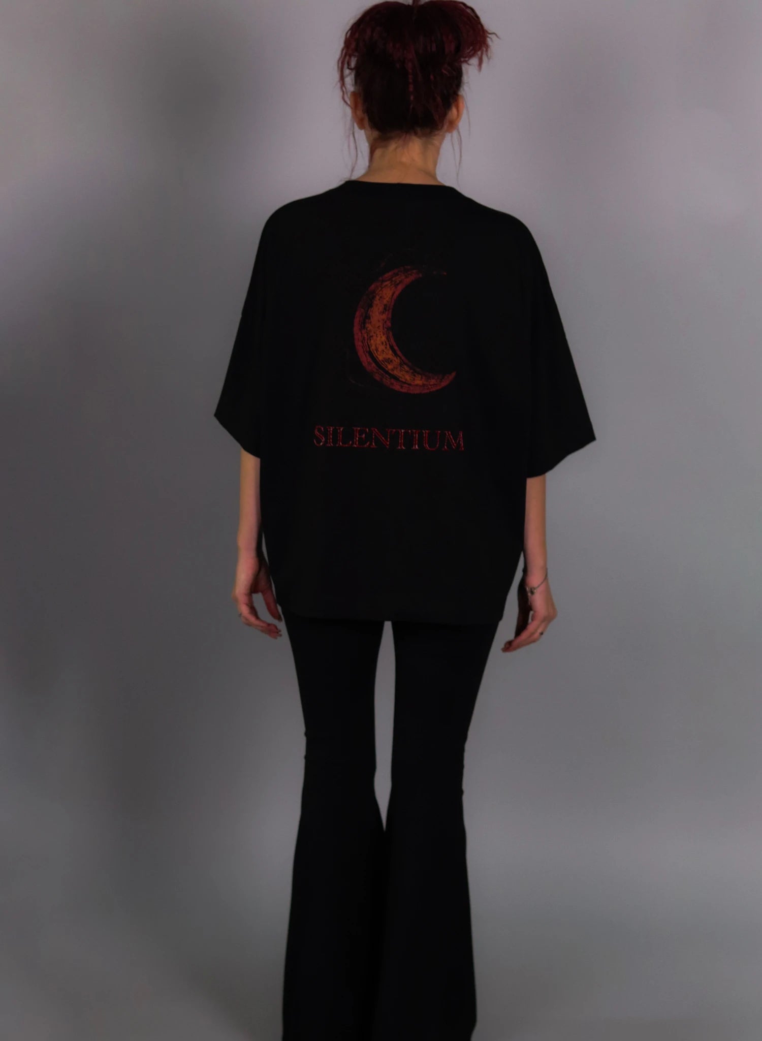 TRICOU NEGRU OVERSIZED IMPRIMAT SILENTIUM TDP2-TD11