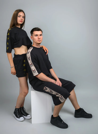 BERMUDE CU PRINT LATERALE SKULL STRIPES BBP1 - BB03