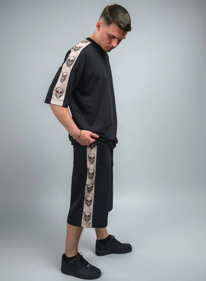 BERMUDE CU PRINT LATERALE SKULL STRIPES BBP1 - BB03