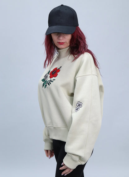 BLUZA DAMA OVERSIZED CU BRODERIE SILENT BLOOM BDP5-BD01