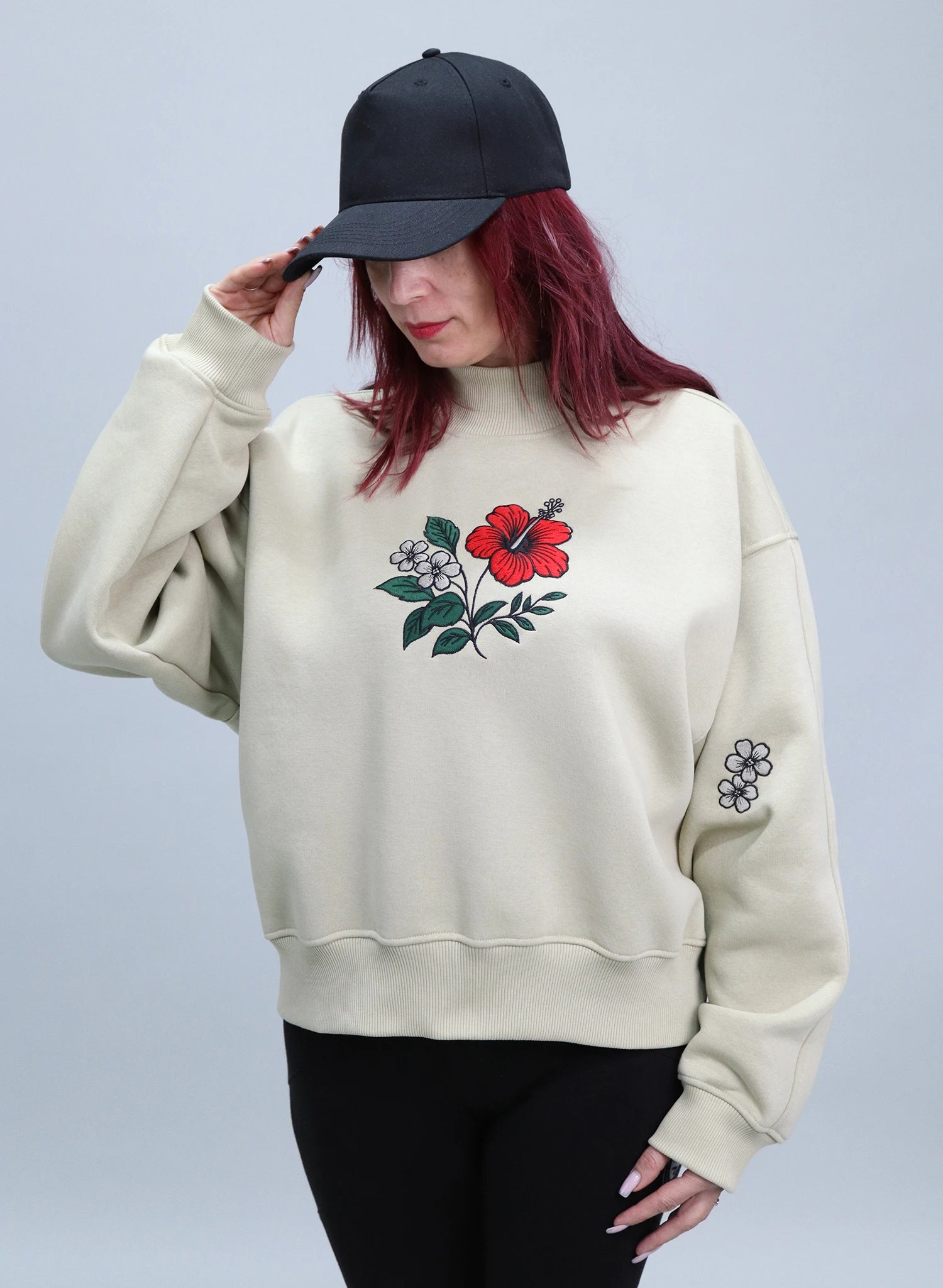 BLUZA DAMA OVERSIZED CU BRODERIE SILENT BLOOM BDP5-BD01