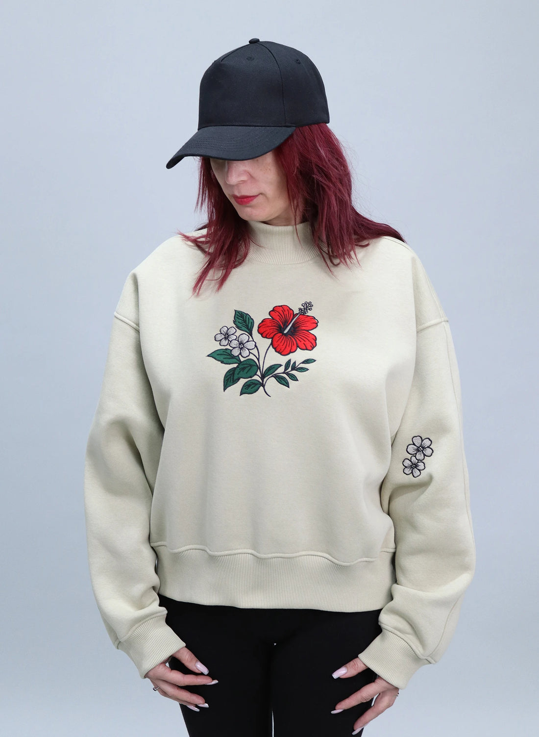 BLUZA DAMA OVERSIZED CU BRODERIE SILENT BLOOM BDP5-BD01