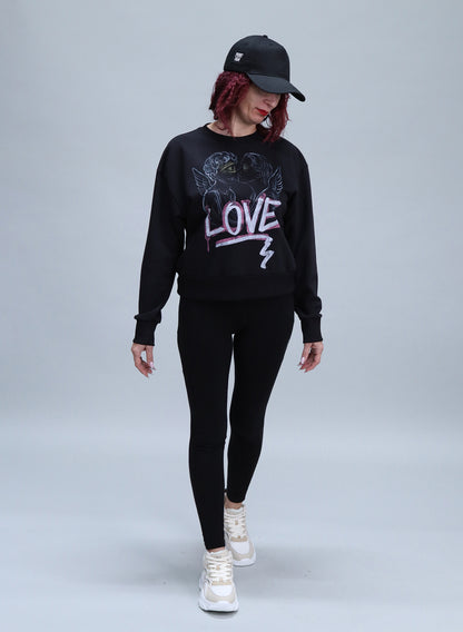 BLUZA NEAGRA LOVE ANGELS BDP2-BD02