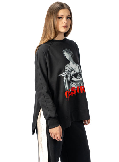 BLUZA NEAGRA DESIRE SPLITSIDES BD03