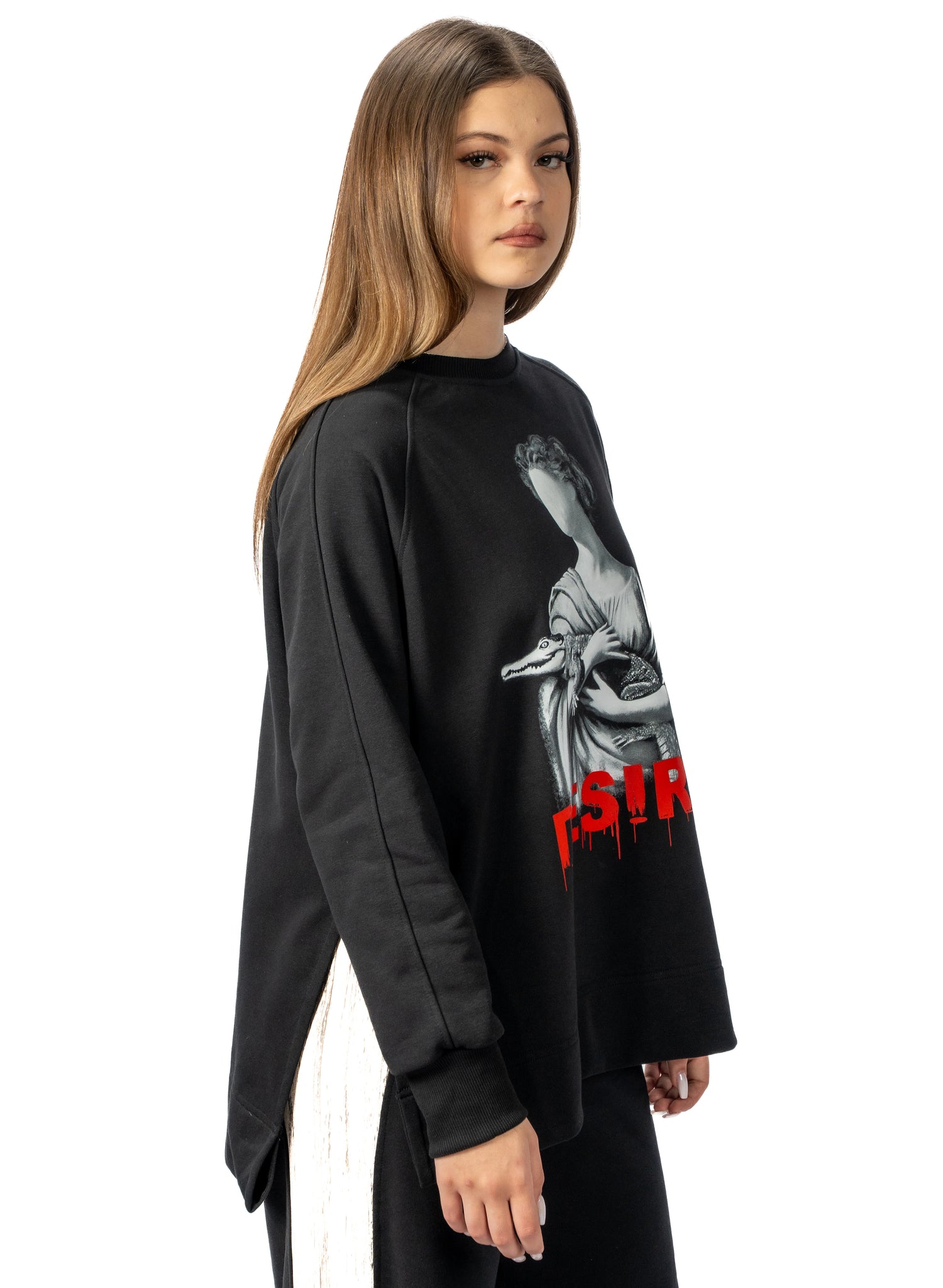 BLUZA NEAGRA DESIRE SPLITSIDES BD03