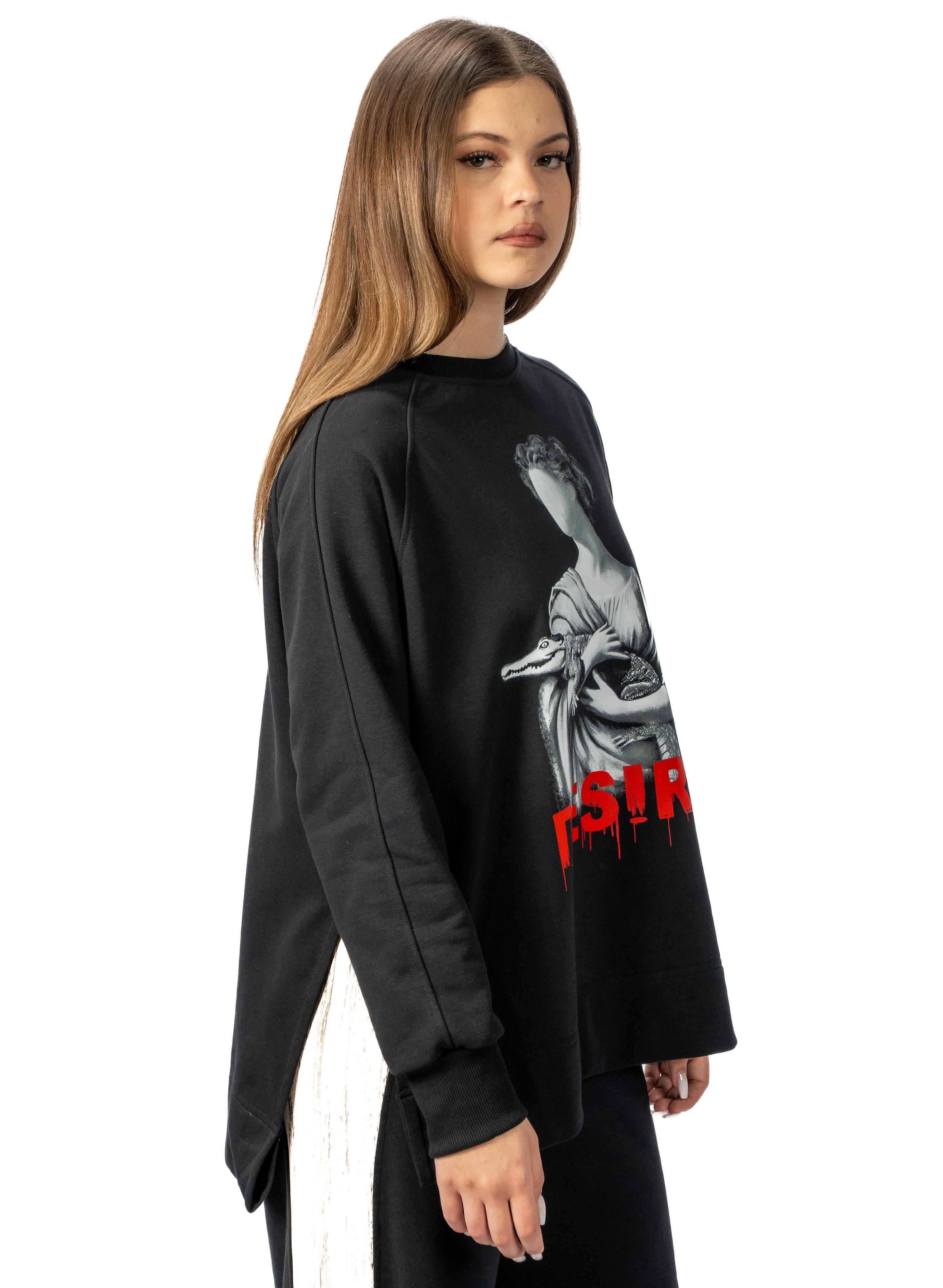 BLUZA NEAGRA DESIRE SPLITSIDES BD03