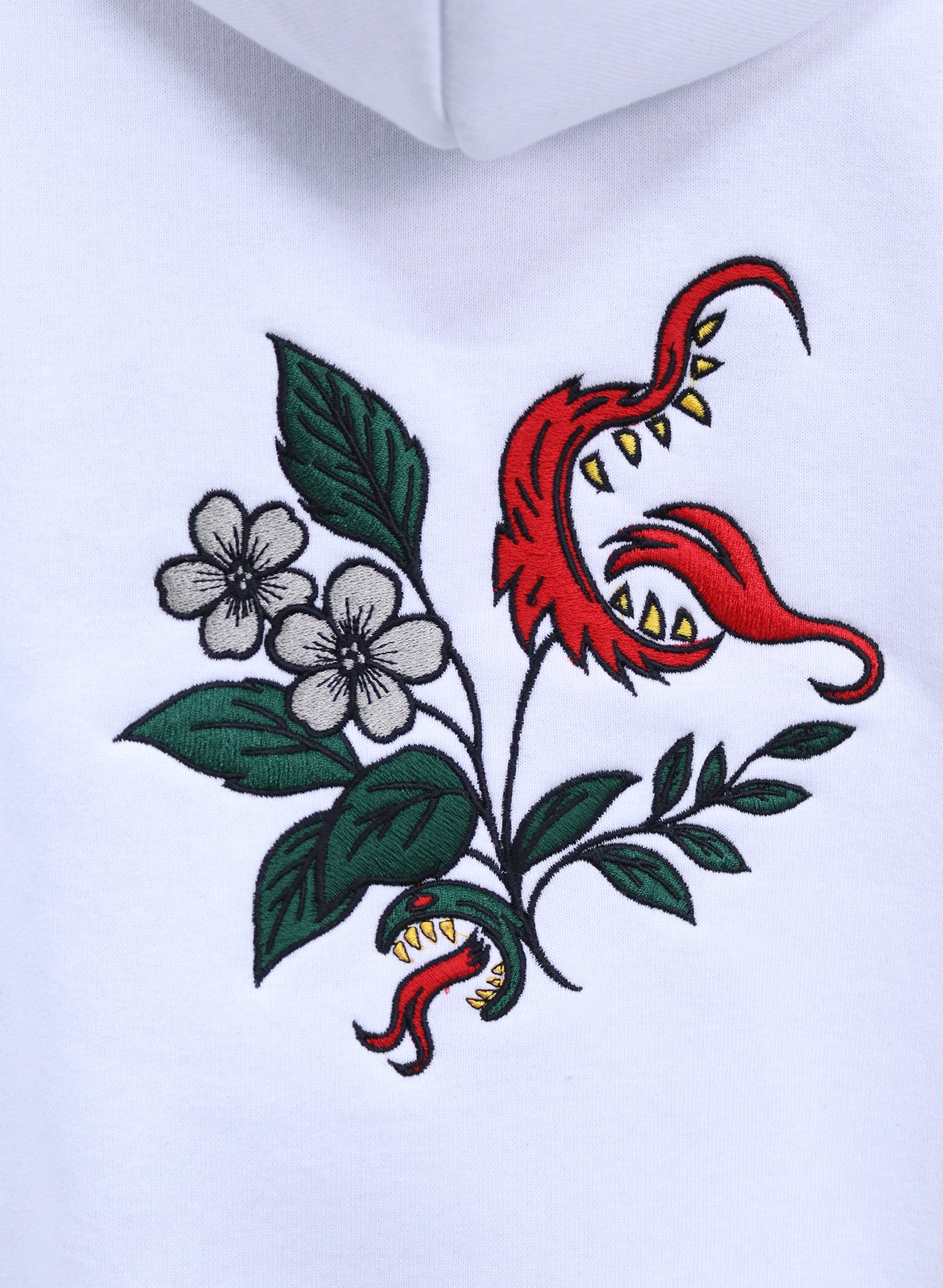 HANORAC ALB OVERSIZED CU BRODERIE DUAL BLOOM HDP5 - HD01