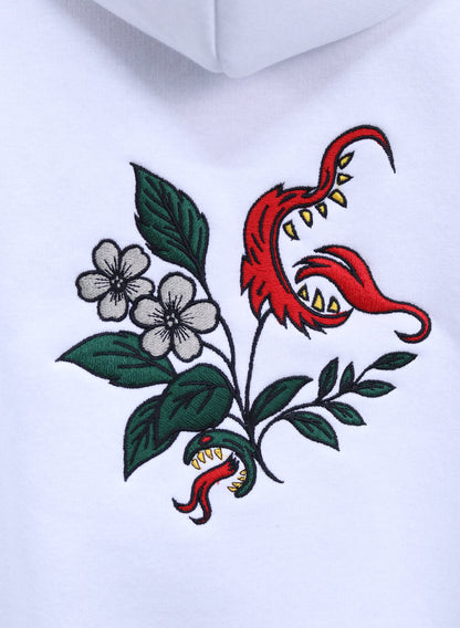 HANORAC ALB OVERSIZED CU BRODERIE DUAL BLOOM HDP5 - HD01