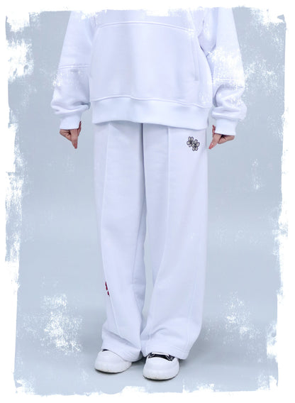 PANTALONI DAMA EVAZATI CU BRODERIE FLOWERS PDP3-PD01