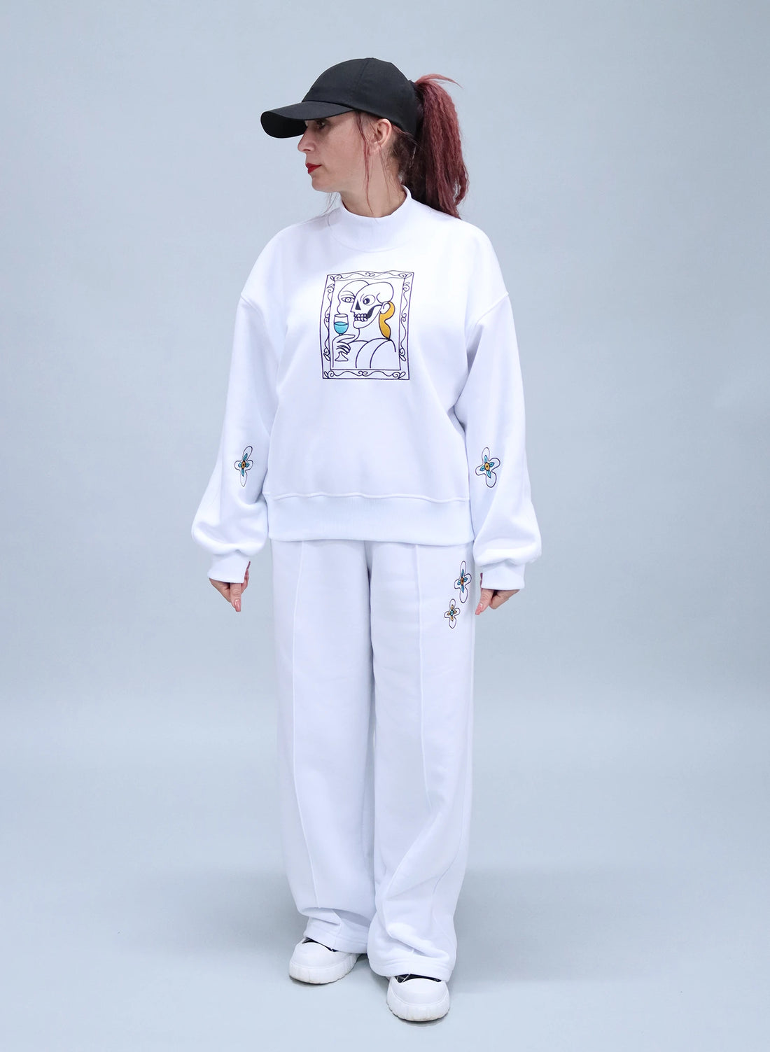 PANTALONI DAMA LARGI CU BRODERIE ART FRAME PDP3 - PD02