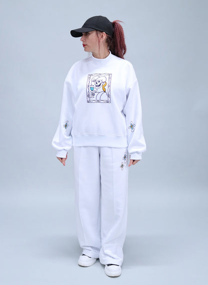 PANTALONI DAMA LARGI CU BRODERIE ART FRAME PDP3 - PD02