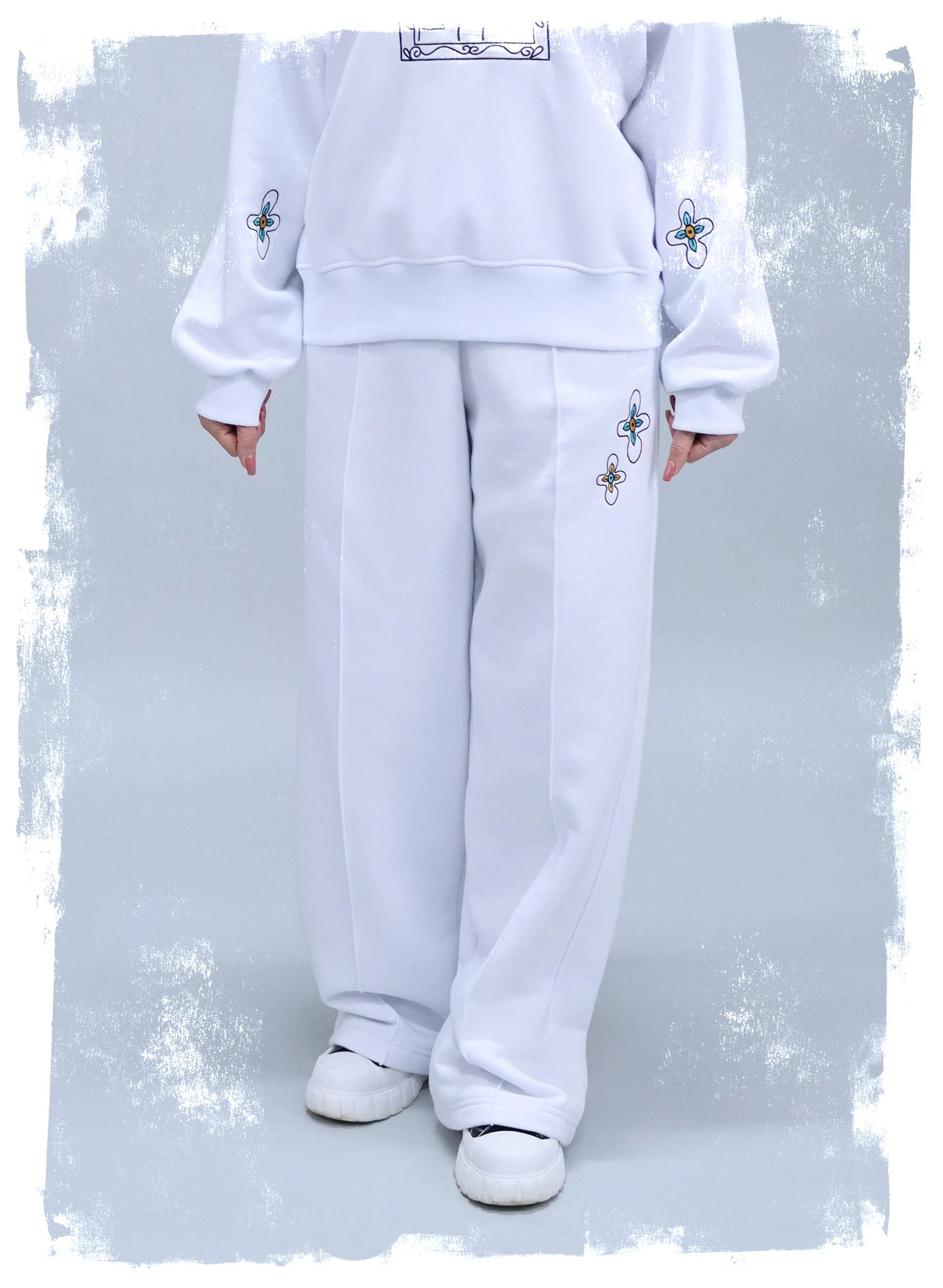 PANTALONI DAMA LARGI CU BRODERIE ART FRAME PDP3 - PD02