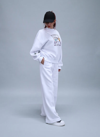 PANTALONI DAMA LARGI CU BRODERIE ART FRAME PDP3 - PD02