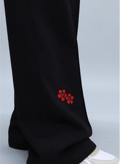 PANTALONI LARGI CU BRODERIE BLOOM PDP3 - PD03