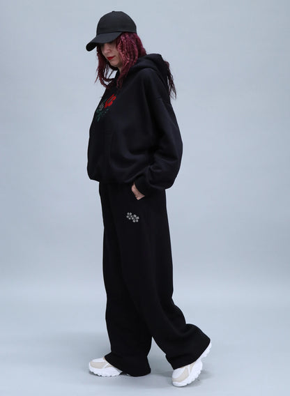 PANTALONI LARGI CU BRODERIE BLOOM PDP3 - PD03