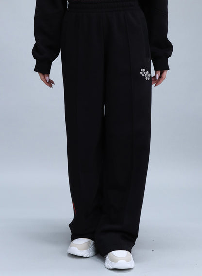 PANTALONI LARGI CU BRODERIE BLOOM PDP3 - PD03