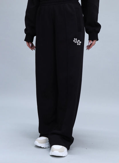 PANTALONI LARGI CU BRODERIE BLOOM PDP3 - PD03