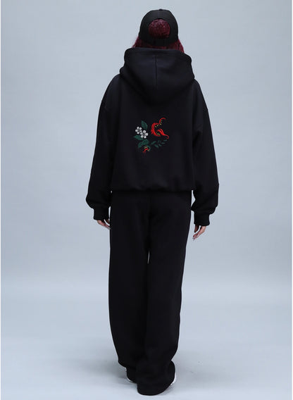 PANTALONI LARGI CU BRODERIE BLOOM PDP3 - PD03