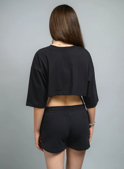 PANTALONI SCURTI DAMA CU PRINT ARGINTIU BUZZ QUEEN PDP1 - PD02