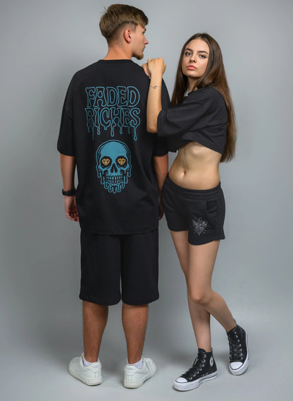 PANTALONI SCURTI DAMA CU PRINT ARGINTIU BUZZ QUEEN PDP1 - PD02