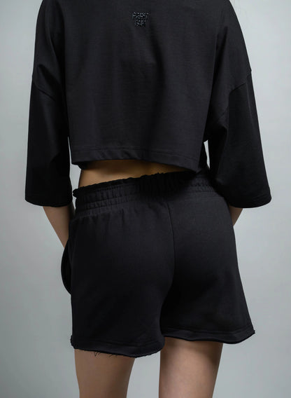 PANTALONI SCURTI DAMA RAW EDGES BLACK MOTH PDP2 - PD01