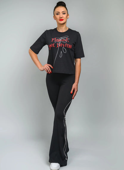 TRICOU DAMA DIN BUMBAC FLAWED YET DIVINE TDP1 - TD01