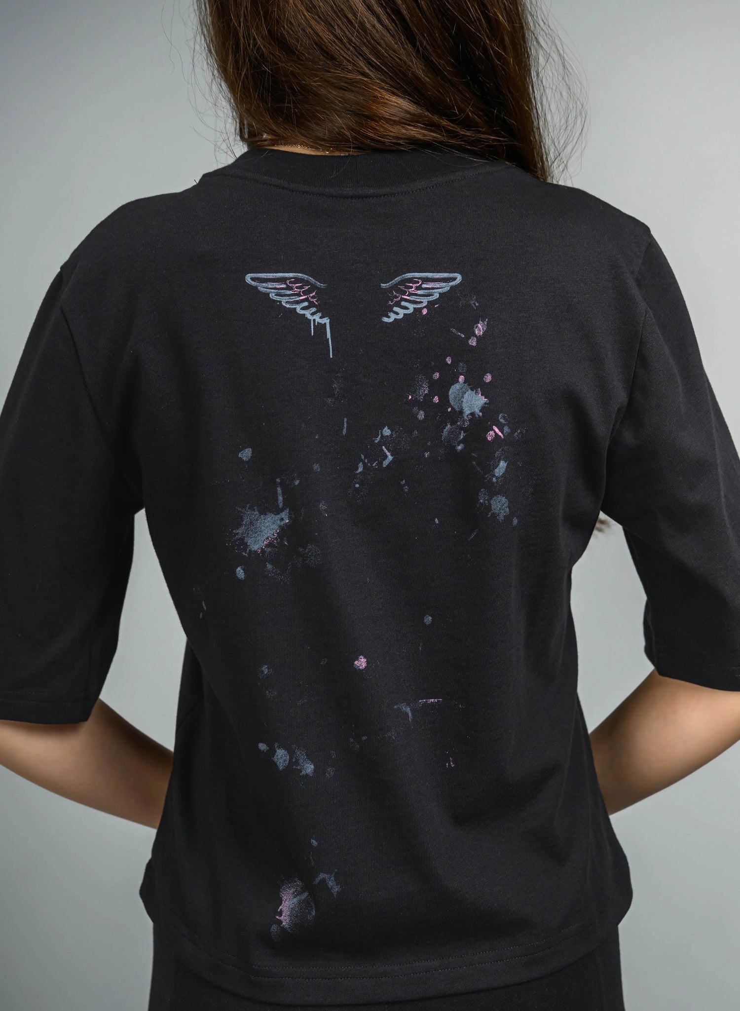 TRICOU NEGRU FEMEI CU PRINT LOVE TDP1 - TD02