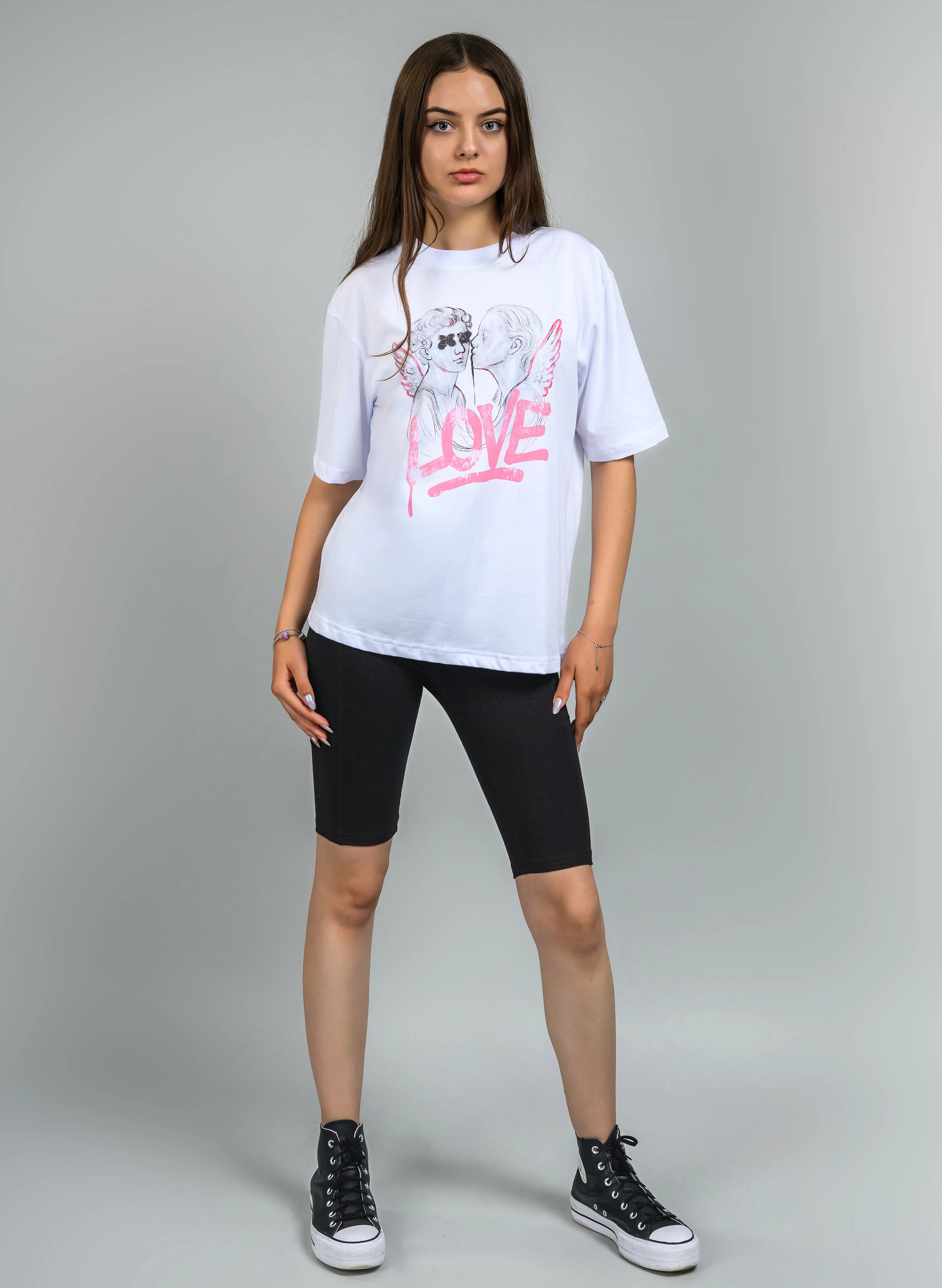 TRICOU ALB CU PRINT LOVE TDP3 - TD06