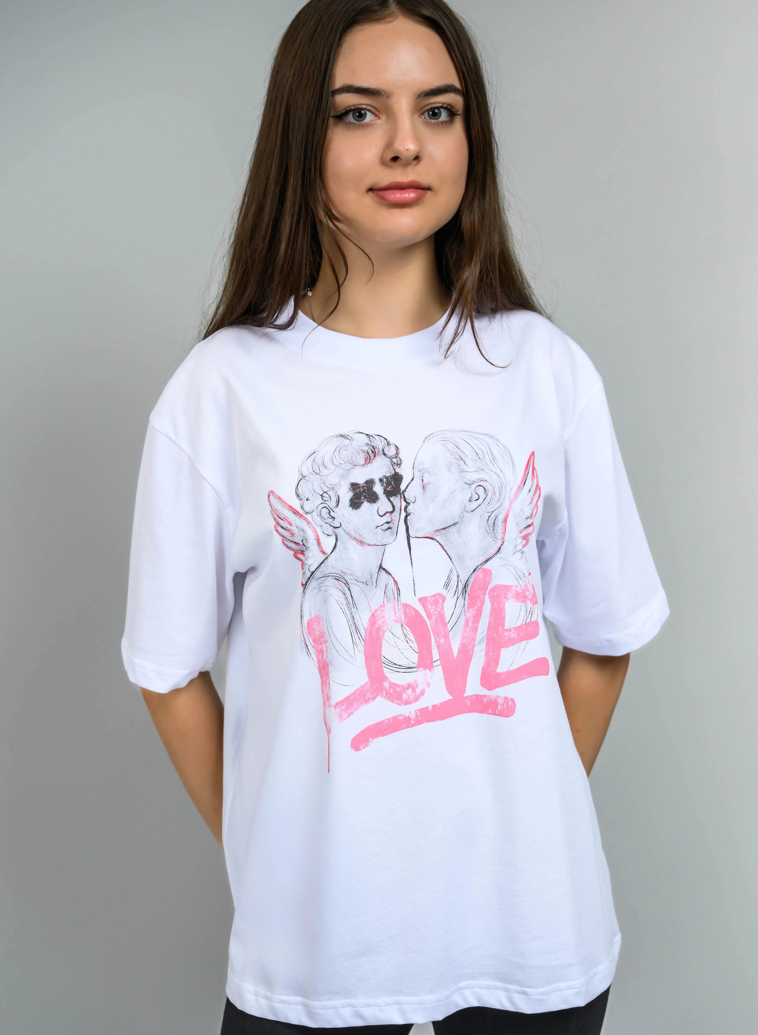TRICOU ALB CU PRINT LOVE TDP3 - TD06