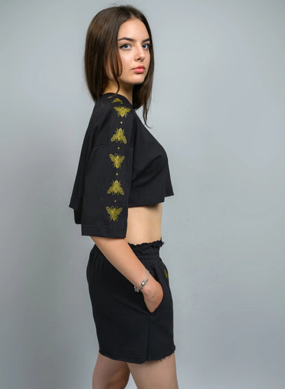 CROP TOP CU PRINT AURIU GOLD QUEEN EDITION TDP4 - TD04