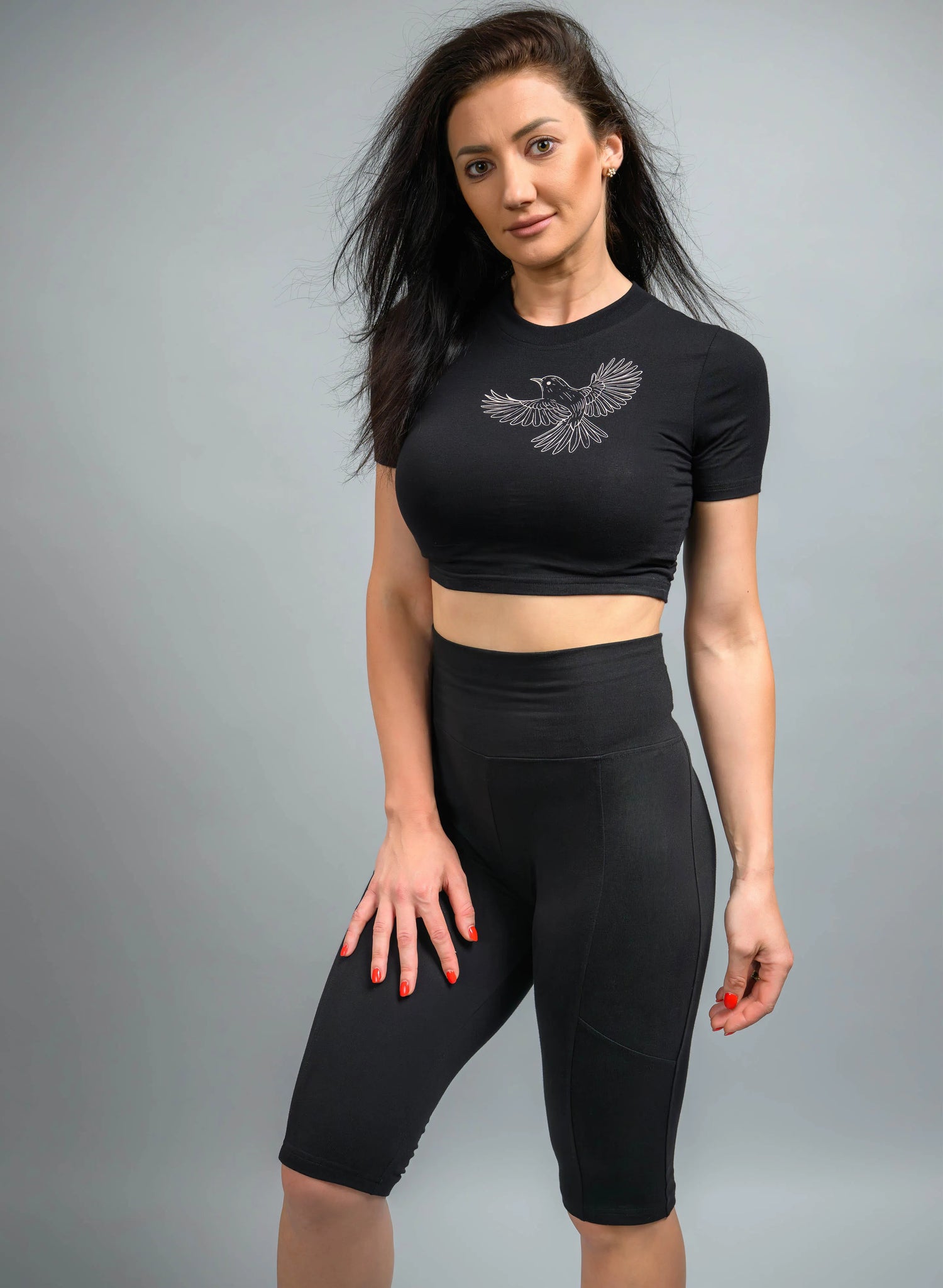 CROP TOP DAMA NEGRU FLY HIGH TDP5 - TD02