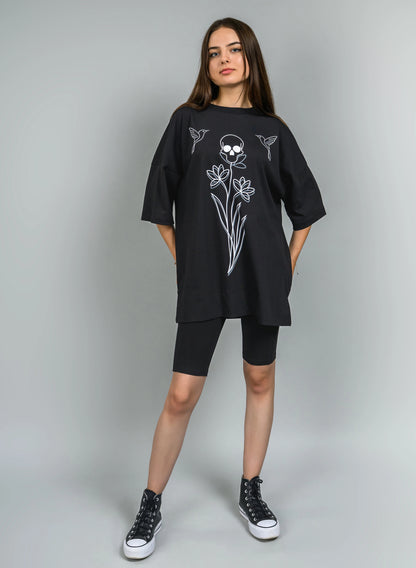 TRICOU ROCHIE OVERSIZED SKULL GARDEN WHISPER TDP6 - TD02