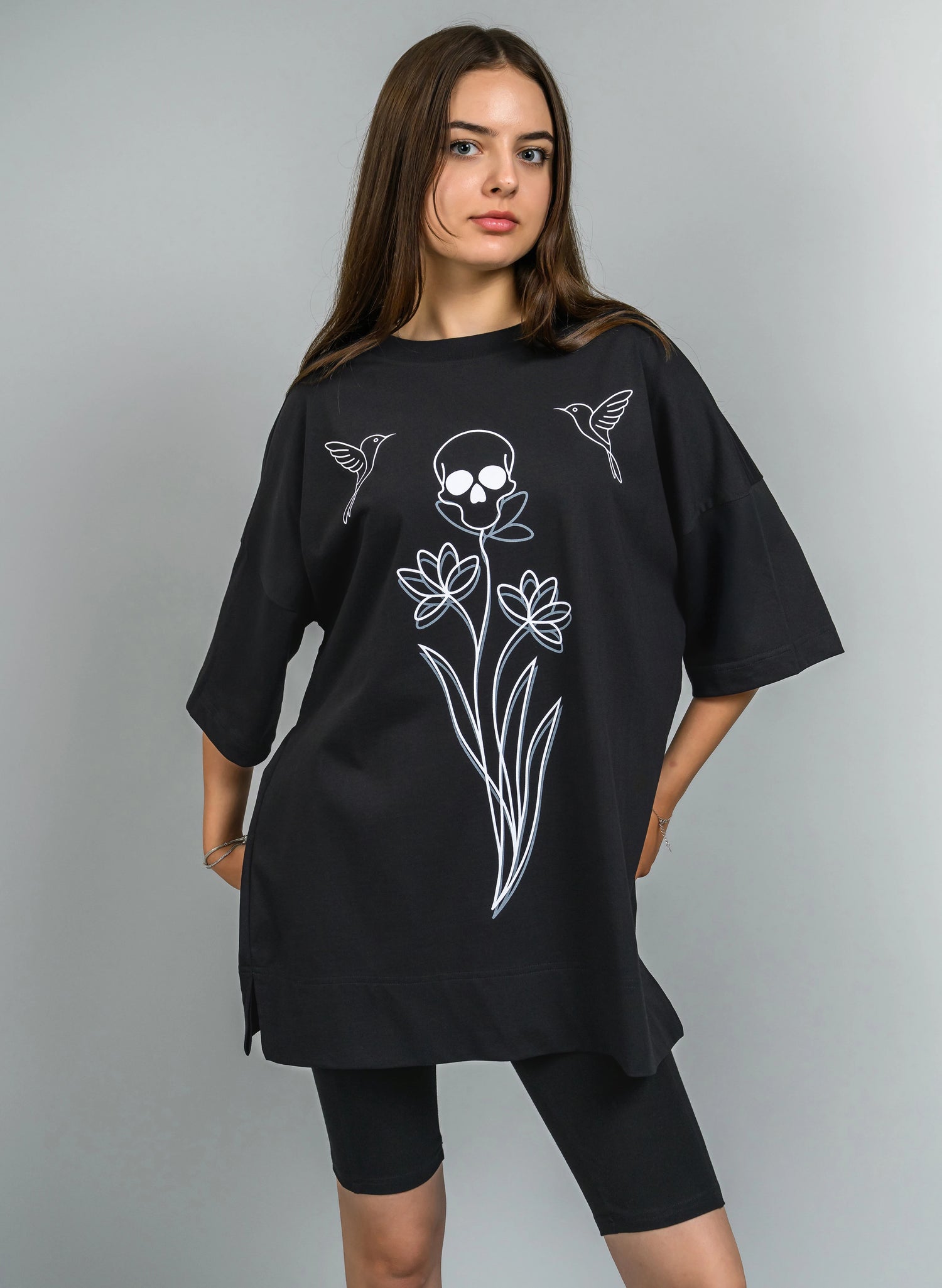 TRICOU ROCHIE OVERSIZED SKULL GARDEN WHISPER TDP6 - TD02