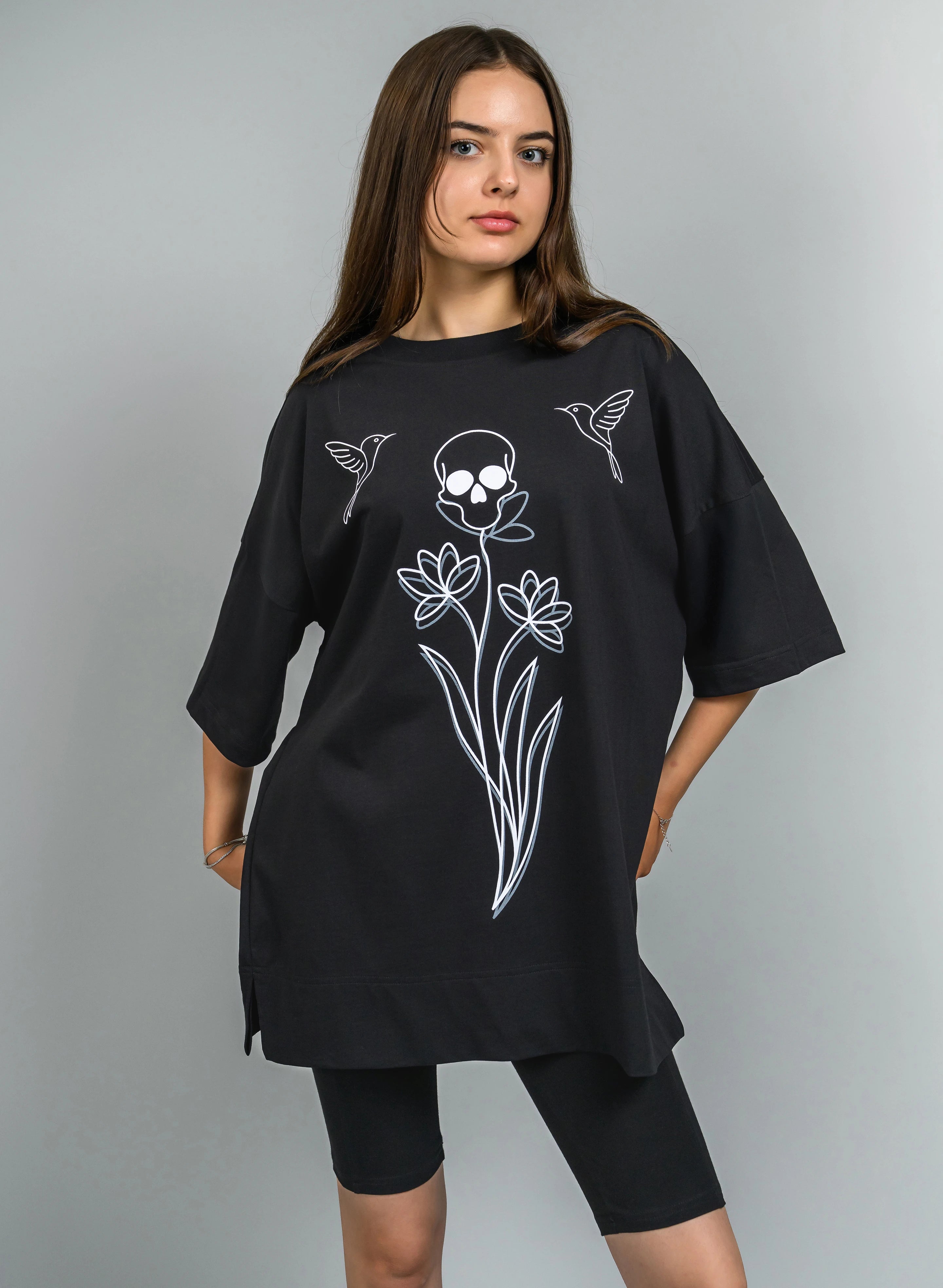 TRICOU ROCHIE OVERSIZED SKULL GARDEN WHISPER TDP6 - TD02