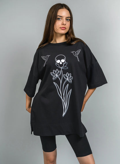 TRICOU ROCHIE OVERSIZED SKULL GARDEN WHISPER TDP6 - TD02