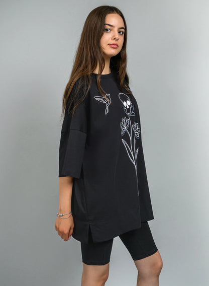 TRICOU ROCHIE OVERSIZED SKULL GARDEN WHISPER TDP6 - TD02