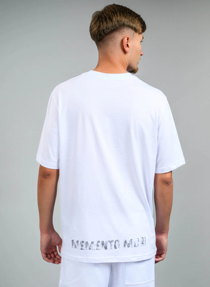 TRICOU ALB BARBATI SKULL MM TP1 - T010