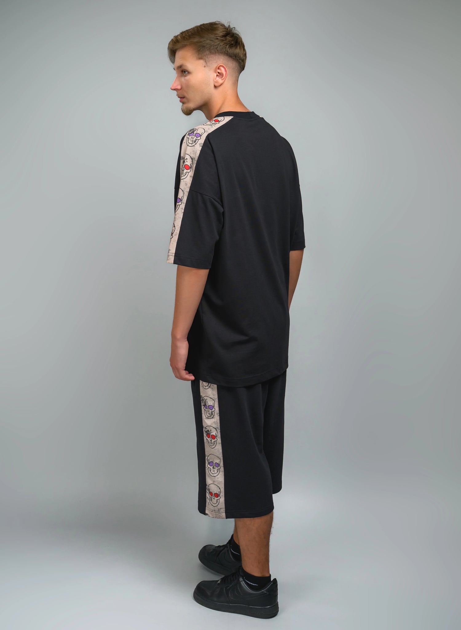 TRICOU OVERSIZED BARBATI CU PRINT CRANII SKULL VISION TEE TP2 - T022