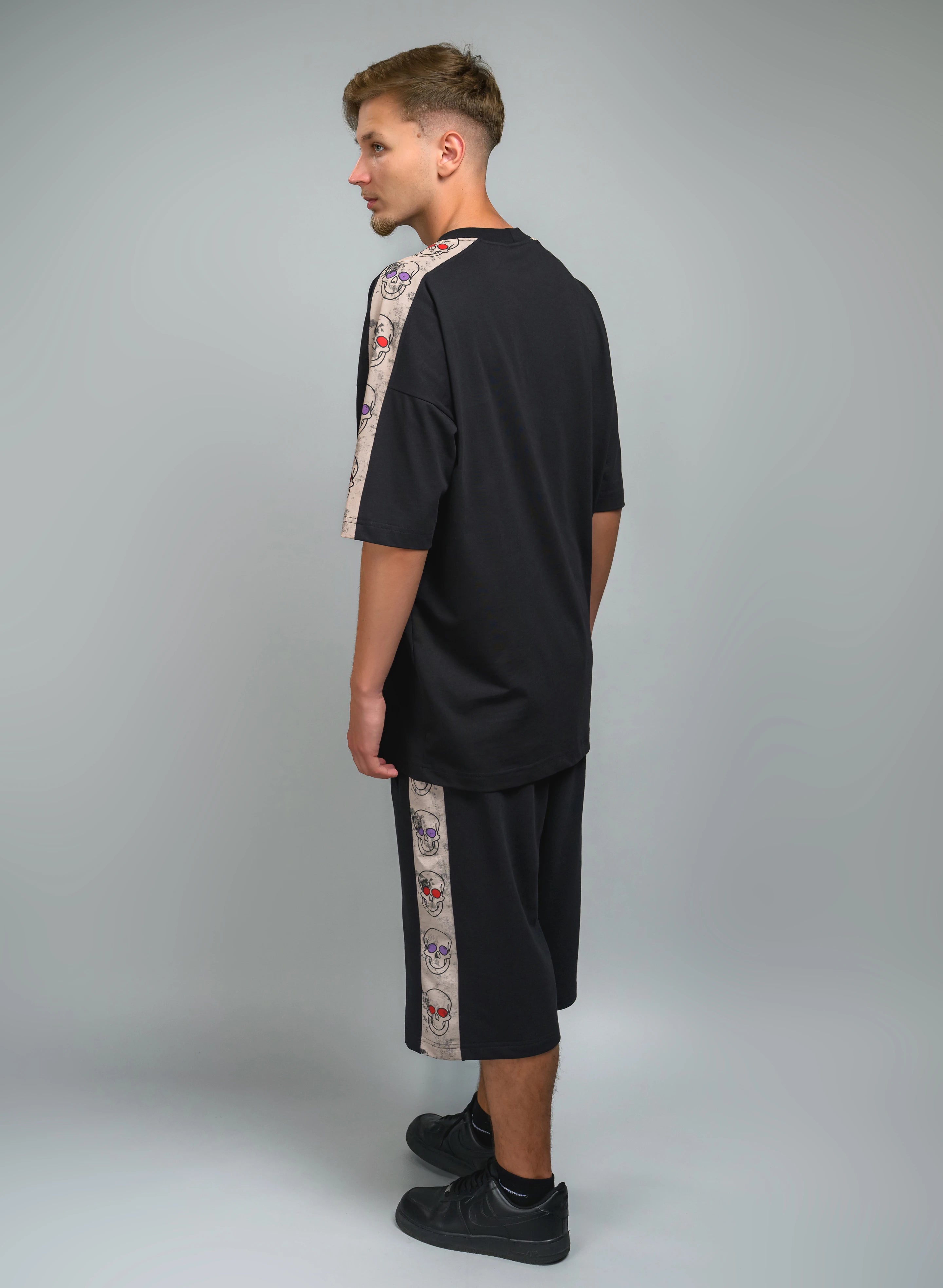 TRICOU OVERSIZED BARBATI CU PRINT CRANII SKULL VISION TEE TP2 - T022