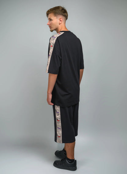 TRICOU OVERSIZED BARBATI CU PRINT CRANII SKULL VISION TEE TP2 - T022